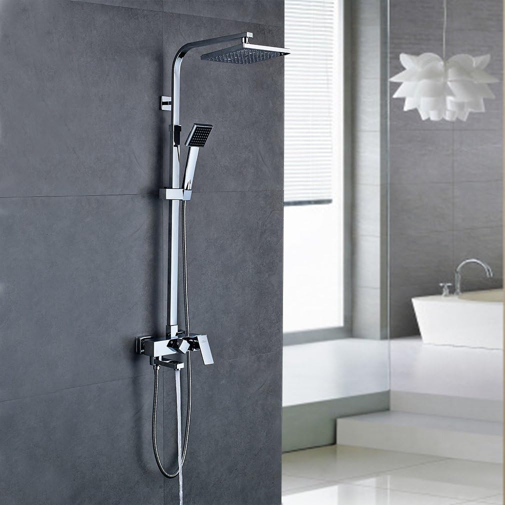 Auralum Duschsystem mit Aufputz, ÜberkopfbrauseSet mit Kopfbrause und