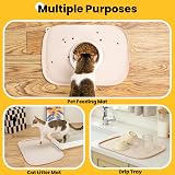 Conlun Dog Food Mat with Side Pocket 46x30cm Natural Tan Non-Slip Waterproof view 8