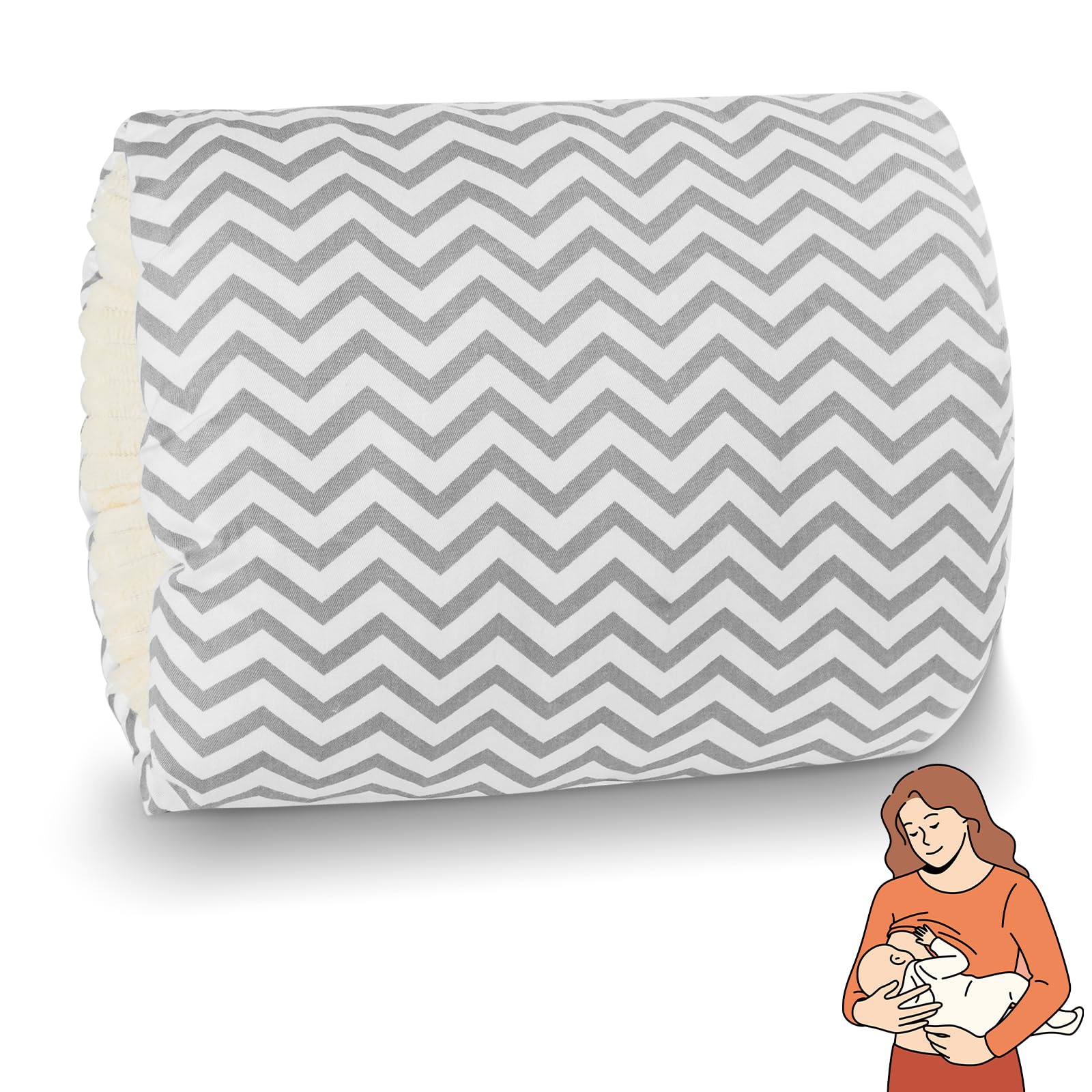 Aolso Cozy Cradle Arm Pillow, Breastfeeding Arm Pillow, Baby Breastfeeding Nursing Pillow, Baby Nursing Head Support Pillow, Breastfeeding and Bottle Feeding Head Support Pillow (Gray Stripes)