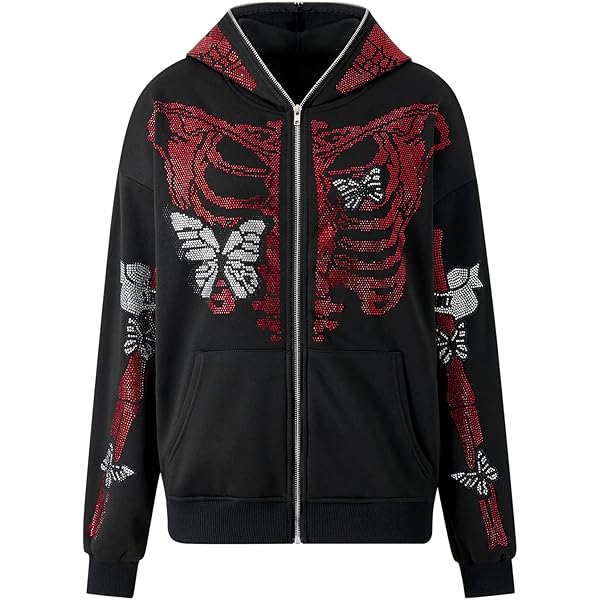 Fronage Y2K Zip Up Jacket for Women Star Graphic Oversized