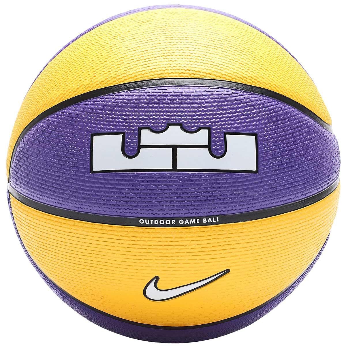 Nike Playground Basketball 8P LeBron James – Outdoor Street Basketball – Robust Training Basketball – Delivered Deflated, Court Purple/Amarillo/Black/White, 7 — image 1