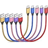 etguuds USB to USB C Cable 1ft, 5-Pack USB A to USB C Cable Fast Charging | for iPhone 17 16 15 Pro Max Plus 17 Air 16e Charger Type C, Samsung Galaxy S26 S25 S24 S23 S22 S21 S20 A17 A16 A36 A56 A55