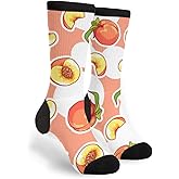 Seamless Peach Unisex Adult Fun Cool 3D Print Colorful Athletic Sport Novelty Crew Tube Socks