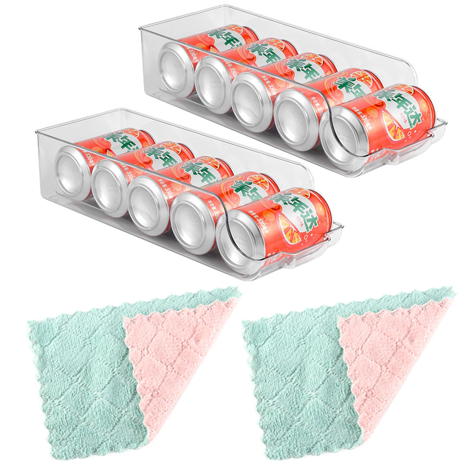 USHXVG 2 Pieces Of Refrigerator Storage Boxes, 2 Pieces Of Coral Velvet, Drawer Partitions, Cosmetics Storage Box, Suitable For Bedroom, Study, And Kitchen Drawer Storage And Organization