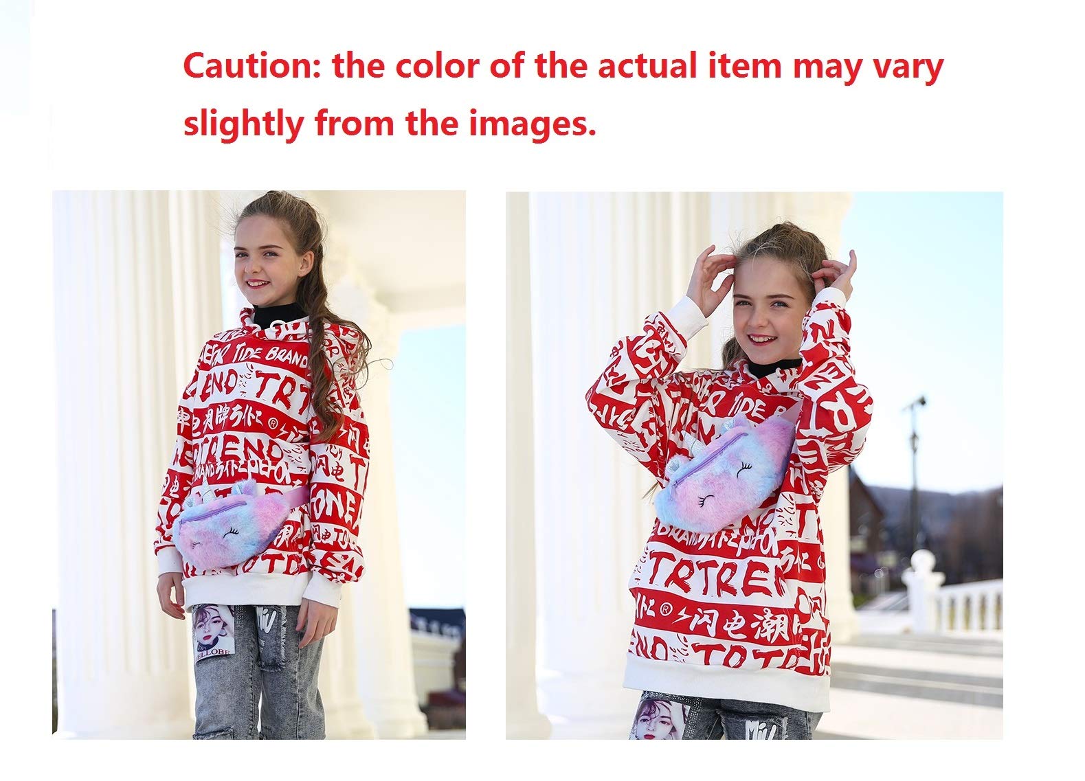 Cute Plush Unicorn Backpack, Soft Rainbow Book Bag Sweet Girls Daughter Gifts (A - C1 Fanny Pack)