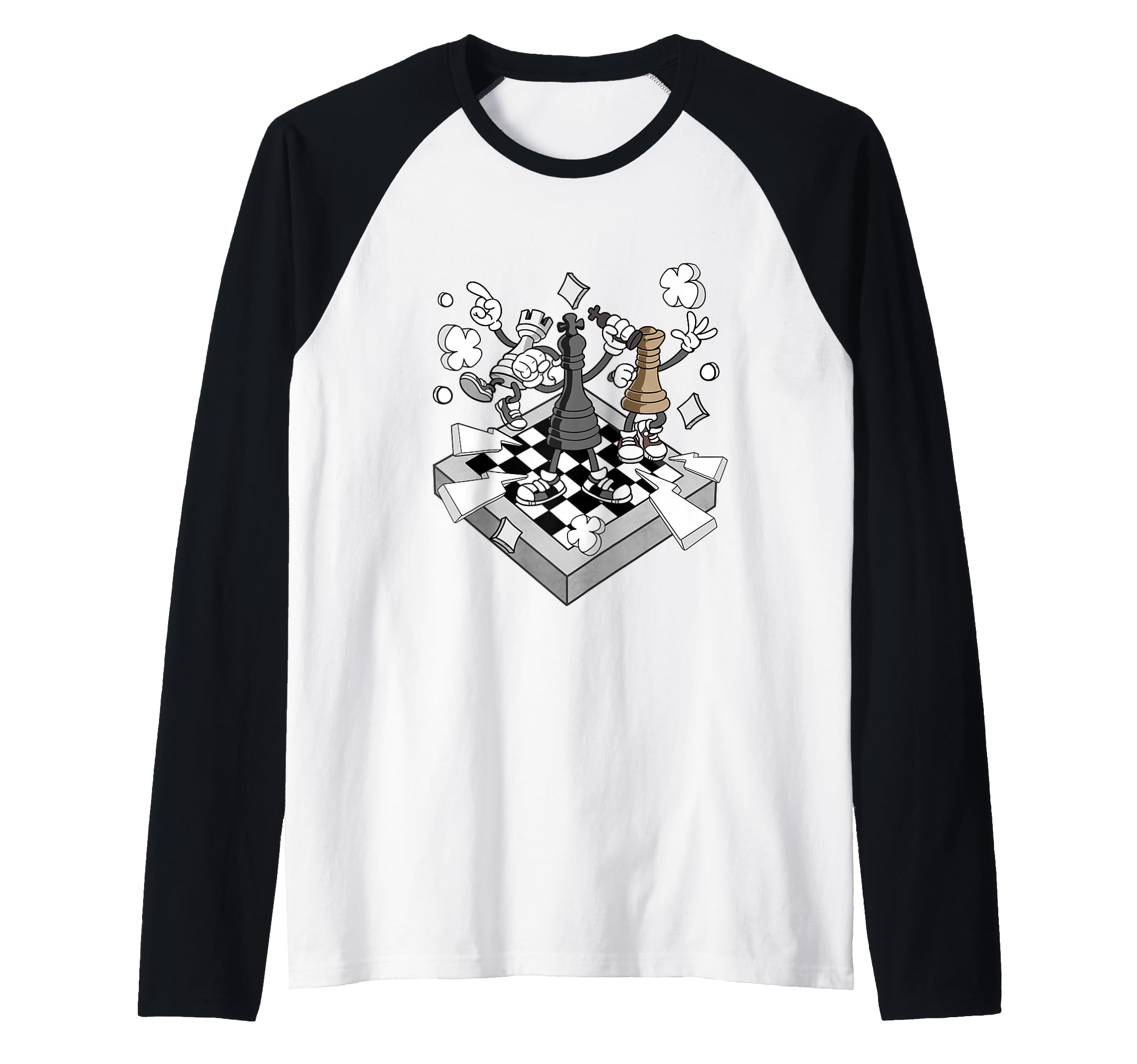 Chess Figures Chessman Checkmate Chess Raglan Baseball Tee