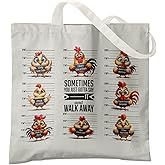 Veqzc Funny Chicken Canvas Tote Bag, Poultry Hen Totes For Shopping, Women's Shoulder Bag