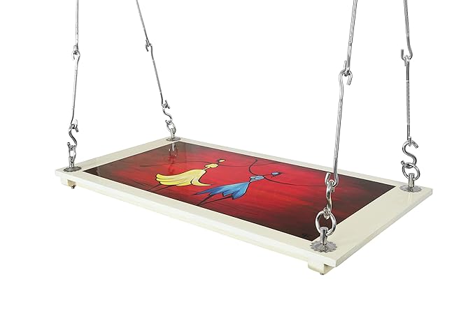 Riyo Moda Indoor Outdoor Hand Painted Swing Set/Jhula Cum Wall Painting for Home Balcony and Garden (Upto 200kgs of Human Weight)