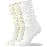 AugRing Womens Slouch Scrunch Socks Retro Knee High Soft Stack Chunky Cozy Boot Socks For Women Size 6-11