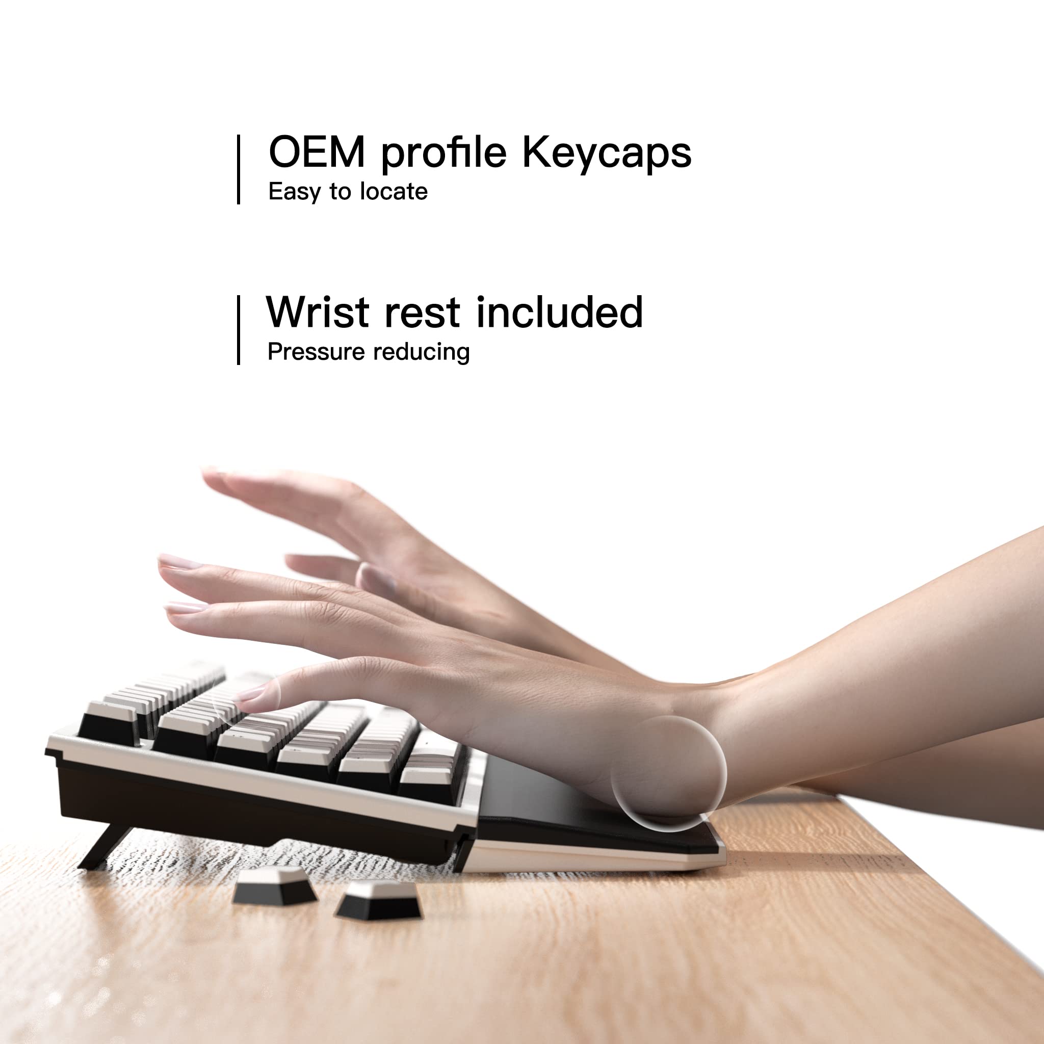 Hexgears PowerBlade X3 Wireless Mechanical Keyboard TKL 87 Keys, Kailh Box Blue Switch, Double-Shot PBT, Ergonomic, N-Key Rollover, Backlit Gaming Keyboard with Wrist Rest for PC/Tablet/Mac/Laptop