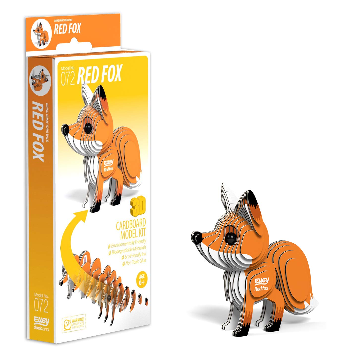 EUGY 3D Red Fox Model Craft Kit, for 6 years +