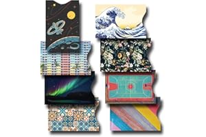 HOZYFROZY 8 RFID Blocking Sleeves, Anti-Theft Credit Card Holder, Credit Card Protector, Easy to Recognize, Different Designs and Arts, Sturdy and Perfect size for cards