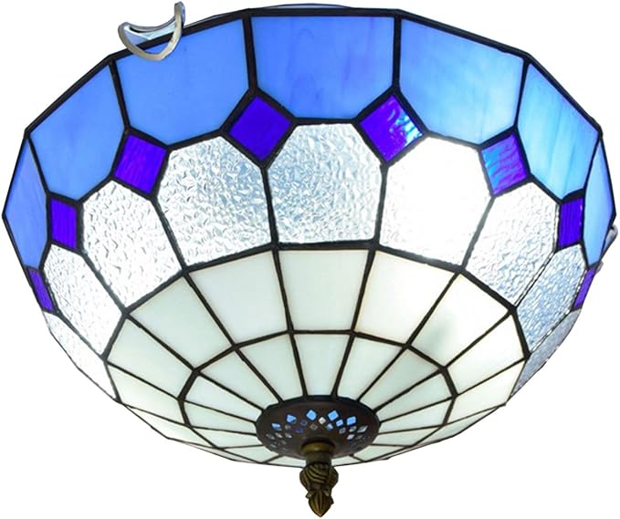 Tiffany-Stil-Mini-Deckenleuchten mediterran vertraglich Buntglas Blaue
