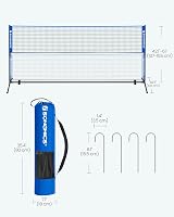SONGMICS 4 m Badminton Net Volleyball Net Adjustable Height Poles Portable Set view 7