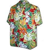 Pacific Legend Tropical Floral Cereus Plumeria Hibiscus Hawaiian Shirt