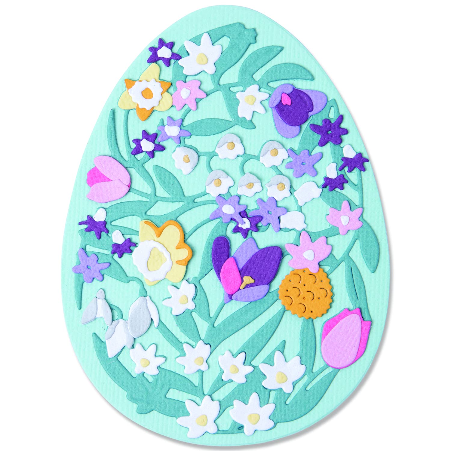 Sizzix Thinlits Die Set 15PK Intricate Floral Easter Egg by Jenna Rushforth, 665818
