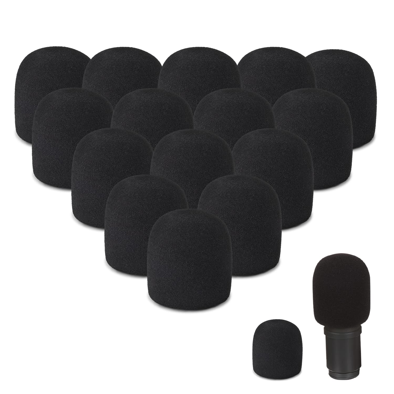 GWAWG 16 Pack Foam Microphone Cover, Black Thickened Blocking Blasting Pinball Microphone Cover for KTV Stage Performance Indoor Outdoor Activities