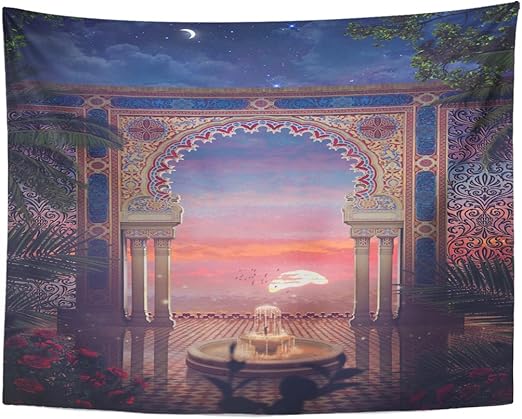 Amazon Com Tompop Tapestry Palace Arabian Interior Gate Moroccan