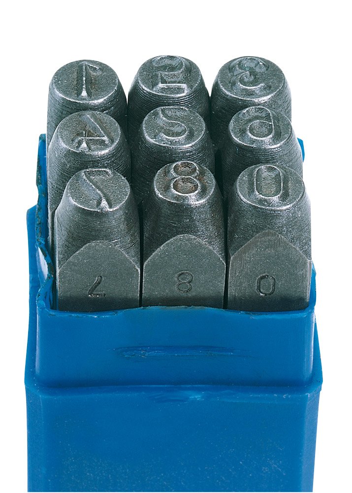 Draper 37338 0-9 Number Stamp Set, 1/4" Height, 10 Pieces,Blue — image 1