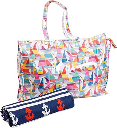 HUANLANG Bolsa De Playa Extra Grande Impermeable Para Mujeres Y Hombres