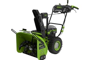 Greenworks 80V 24'' Brushless Cordless Self-Propelled Snow Blower Thrower, 2-Stage & LEDs, 50FT Throw Distance, Electric Snow