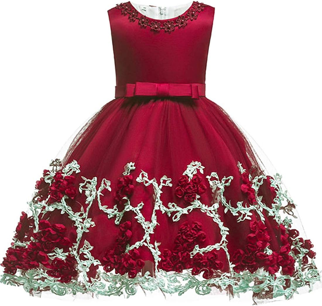 Baby Girls Flower Dress Wedding Party Toddler Dres Birthday Special Occasion Girls Dress