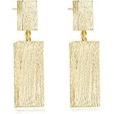 Lumwzt Gold Statement Earrings for Women Gold Drop Dangle Earrings Geometric Dangle Earrings for Women Statement Jewelry Gifts