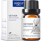 HIQILI Vetiver Essential Oil,100% Pure Natural for Diffuser,Massage- 10ml