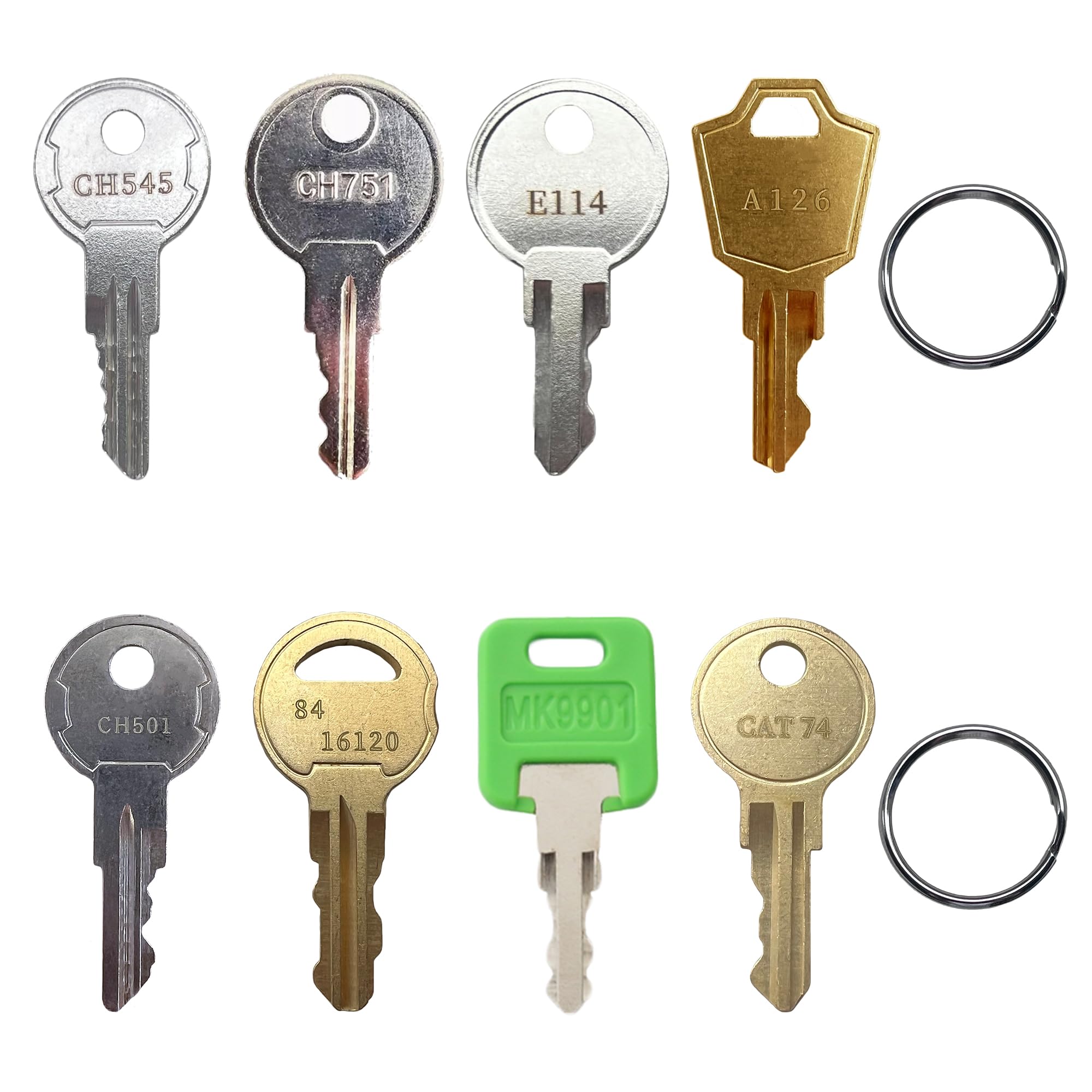 Photo 1 of 8 Pentesting Master Key Set, MK9901 CH751 CH501 A126 CH545 84 16120 E114 CAT 74 Truck Tool Box RV Compartment Cargo Key Toilet Paper Dispenser Keys