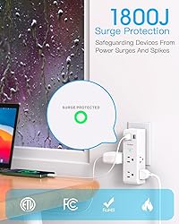Surge Protector Outlet Extender with Rotating