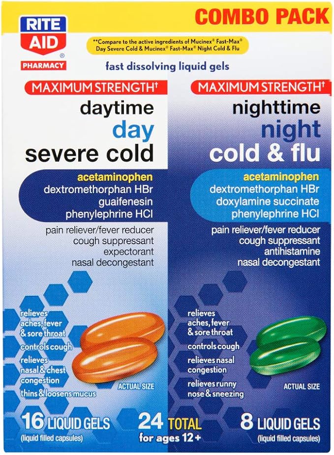 Rite Aid Day & Night Severe Cold and Flu Medicine, Combo