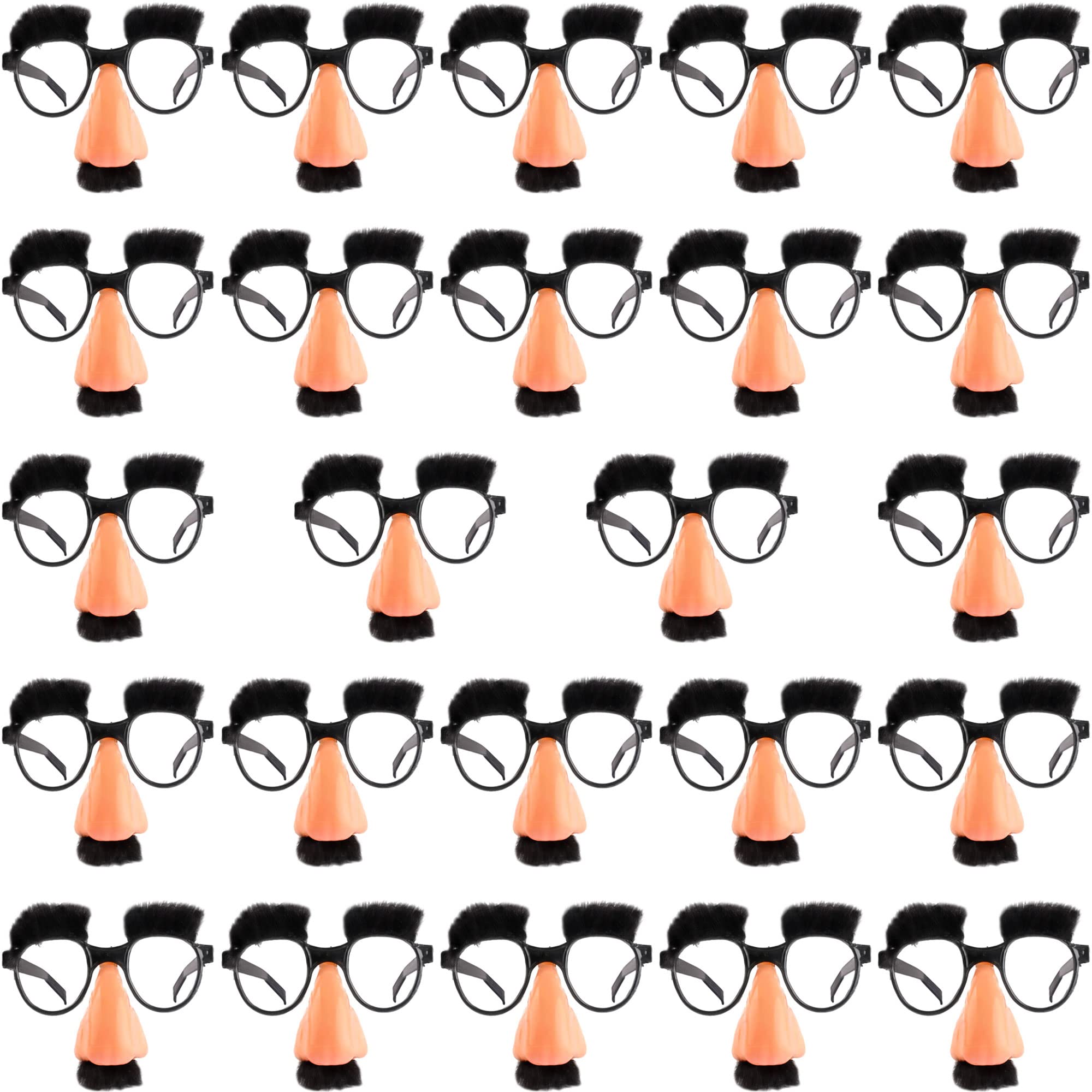 Photo 1 of Cagemoga 24 Pcs Funny Disguise Glasses with Big Nose Novelty Disguise Eyeglasses with Eyebrows and Mustache for Halloween Cosplay Birthday Party Supplies