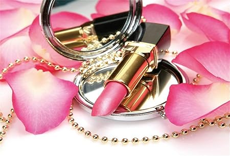 Amazon メイクアップ 背景 7x5フィート ビニール 写真背景 分散 コスメ レッド ネイル ポリッシュ ブラシ リップスティック アイシャドウ まつげ マスカラ ラッシュ カーラー ブローペンシル ガールズ メイクアップ ブロガー ライブ バックペーパー 背景布 通販