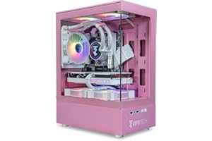 ViprTech Stryker 4.0 Liquid-Cooled PC - AMD Ryzen 7 (4.4GHz Turbo), RTX 5060 8GB, 32GB DDR4 3200, 1TB NVMe SSD, 700W PSU, WiFi BT, Win 11 Pro, RGB, Gaming Desktop Computer Prebuilt, Pink