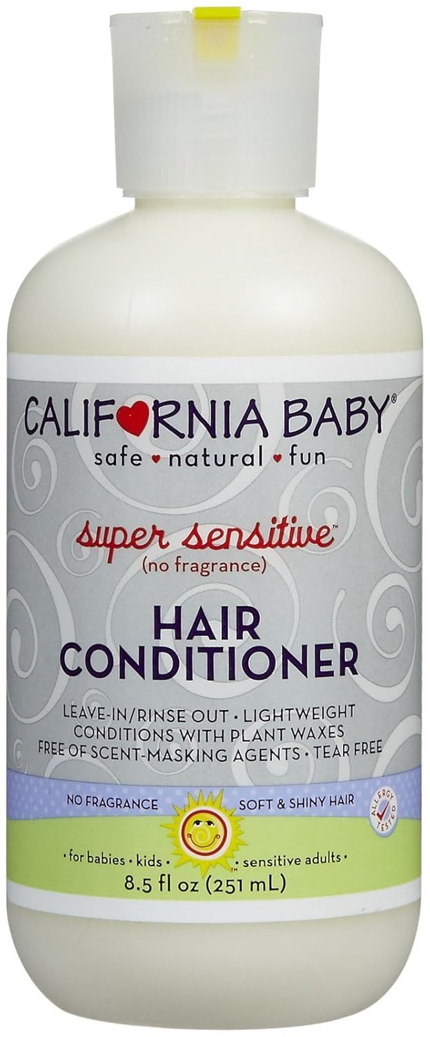 California Baby Super Sensitive Hair Conditioner, No Fragrance 8.5 Fl