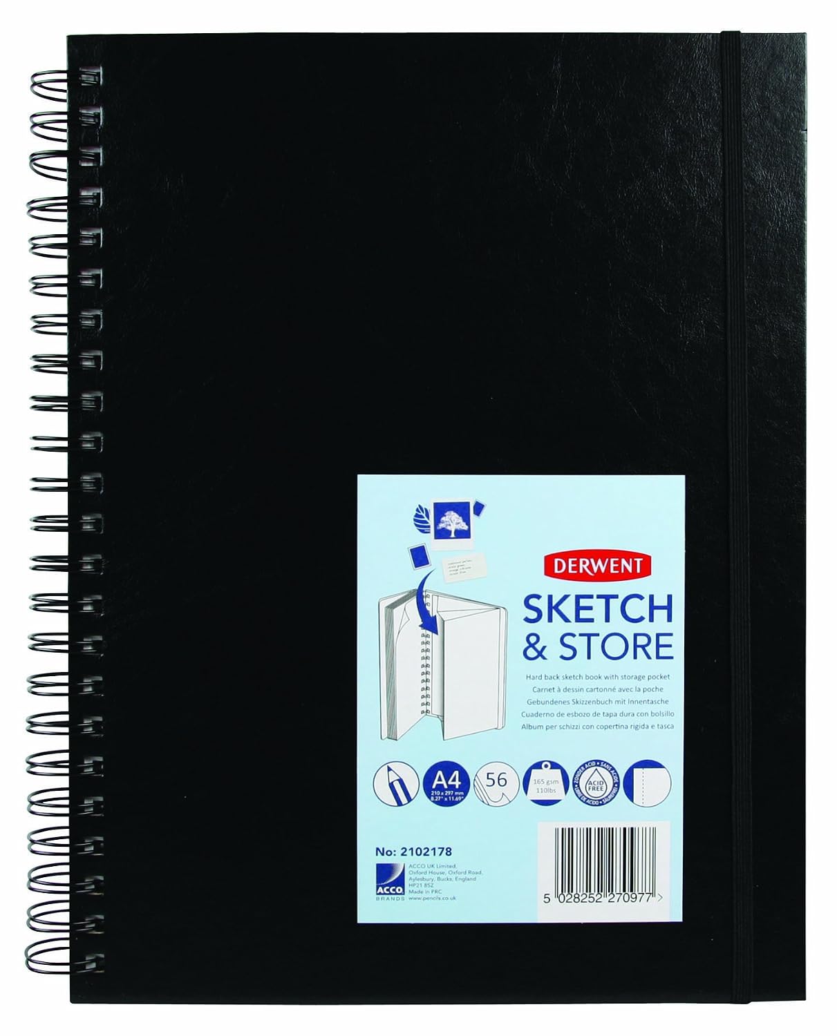 Derwent Cuaderno De Dibujo A4 165 Gm² 56 Hojas