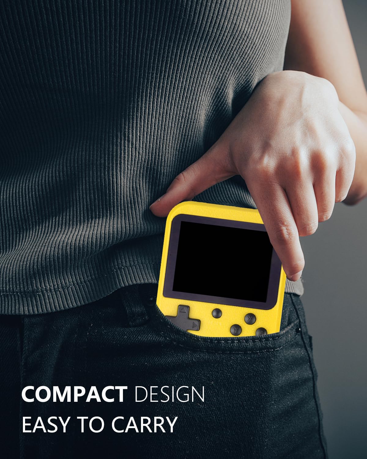 Hikonia Handheld Game Console,Portable Retro Video Game Console with 500 Classical Games,3.0 Inches Screen,1020mAh Rechargeable Battery,Support for TV & Two Players,Gift for Kids & Adult(Yellow)