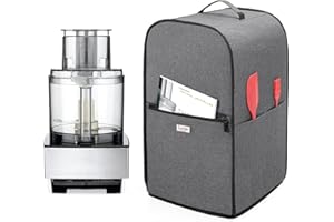 Luxja Food Processor Cover Compatible with Cuisinart and Hamilton Beach 11-14 Cup Processor, Food Processor Dust Cover with Accessories Pockets, Gray