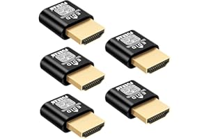 FUERAN HDMI Dummy Plug 4K HDR,4K@60Hz、1440P@120/144Hz、1080P@120/144/240Hzedid Emulator Virtual Display Adapter,hdmi Headless Adapter(NEW-4K(default2160P) 5P)