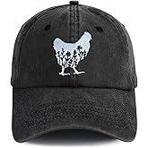 Fenmshairy Women's Floral Chicken Hat Vintage Distressed Embroidered Adjustable Washed Dad Baseball Cap