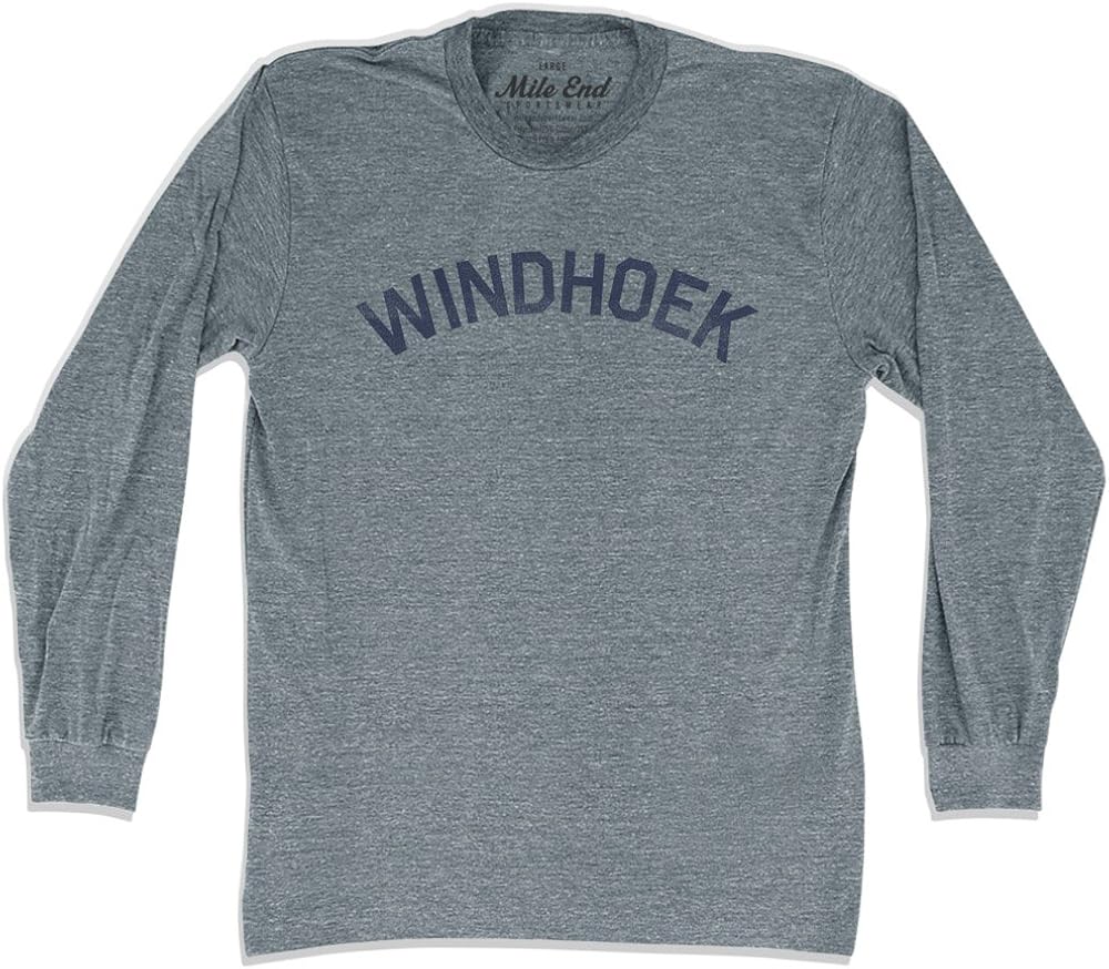 Windhoek City Vintage Long Sleeve Tshirt, Athletic Grey, XXLarge