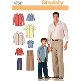 Simplicity S4760 Men's &amp; Boys' Shirt &amp; Pants Sewing Pattern, Sizes S-L &amp; S-XL