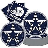 Football Party Decorations 40Pcs Ball Baby Shower Plates and Napkin Sets for Cowboy Party Supplies Navy Blue Football Birthday Party Decorations