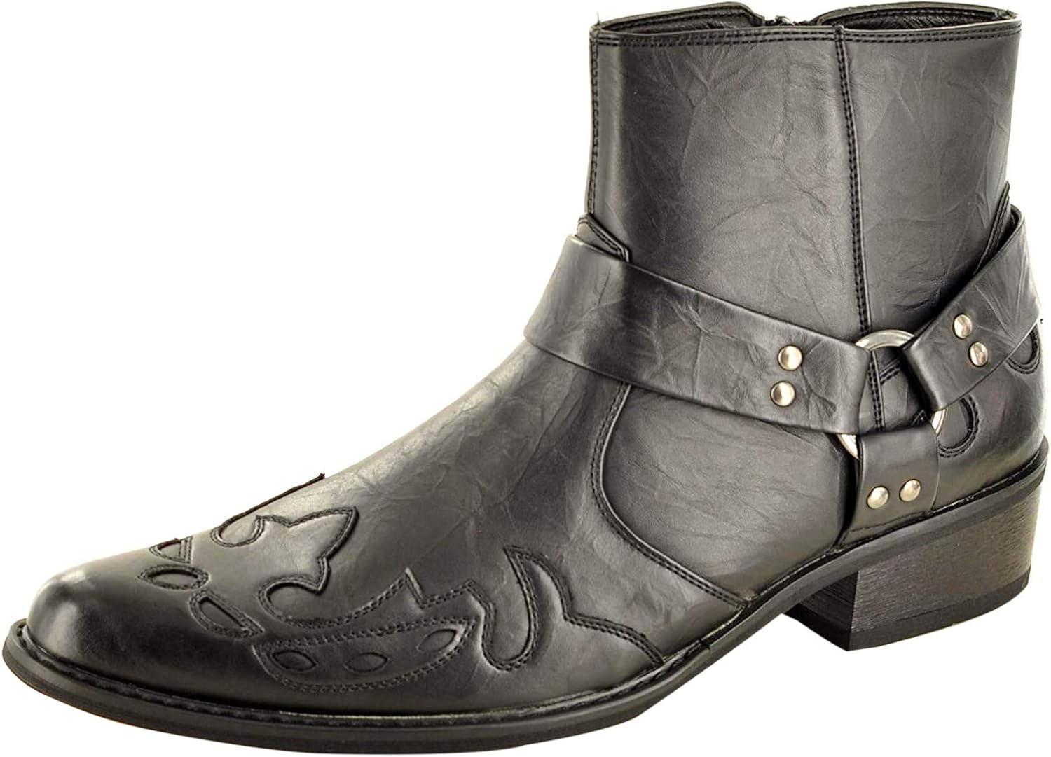 side zip western ankle boots