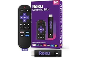 Roku Streaming Stick HD 2025 | Dispositivo de streaming para TV HD/FHD com controle remoto por comando de voz compatível com Alexa, Siri e Google
