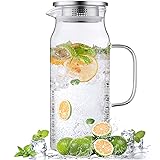 2 Liter 68 oz Glass Pitcher with Lid and