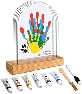 SSJkeji Family Handprint Kit with Wooden Frame 5 Panels 6 Paints view 1