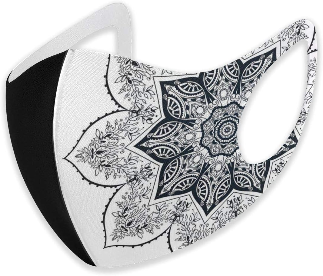 Comfortable Windproof mask,Ethnic Mandala Asian Style Spiritual Meditation Yoga Culture Bohemian Image Unisex mask with adjustable earhook