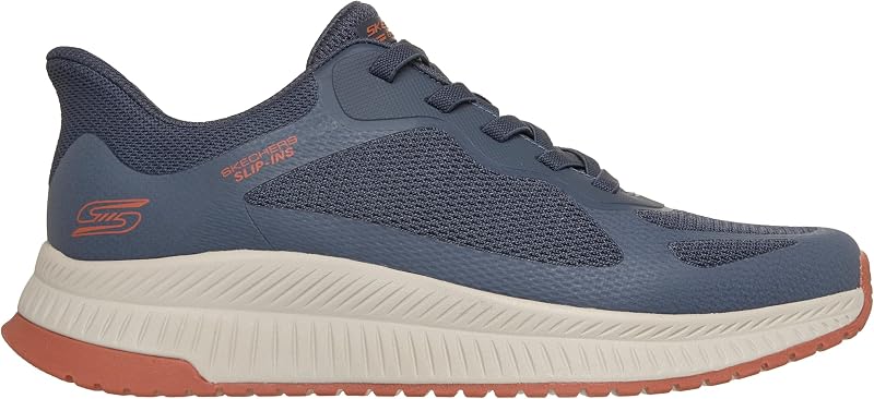 Uomo Bobs Squad 4 Sneaker, Navy Orange Mesh, 43 EU