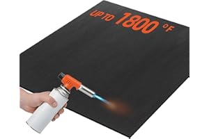 UCandy Carbon Felt Fireproof Welding Blanket, Heat Resistant Up to 1800°F, 12 * 12 in Flame Retardant Fabric Carbon Felt for Stove Wick, Heat Shield for Soldering, Firepit, Smoker, Black
